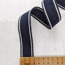 Load image into Gallery viewer, Strapping navy with stripe - 30mm