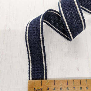 Strapping navy with stripe - 30mm