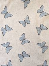 Load image into Gallery viewer, Butterfly print hessian/linen heavyweight fabric - 1/2mtr