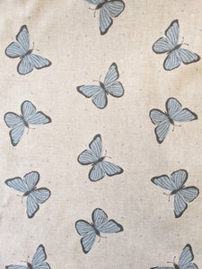 Butterfly print hessian/linen heavyweight fabric - 1/2mtr