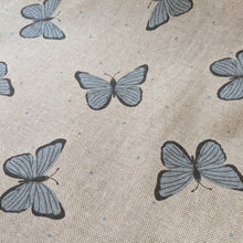 Load image into Gallery viewer, Butterfly print hessian/linen heavyweight fabric - 1/2mtr