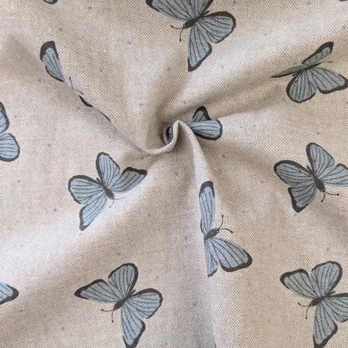 Butterfly print hessian/linen heavyweight fabric - 1/2mtr