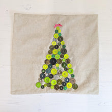 Load image into Gallery viewer, Christmas tree button cushion cover Handmade Sample