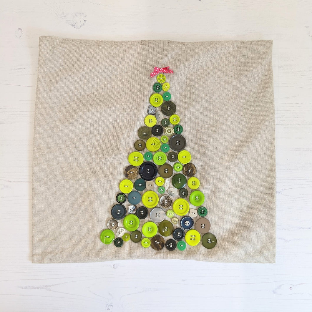Christmas tree button cushion cover Handmade Sample