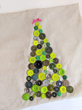 Load image into Gallery viewer, Christmas tree button cushion cover Handmade Sample