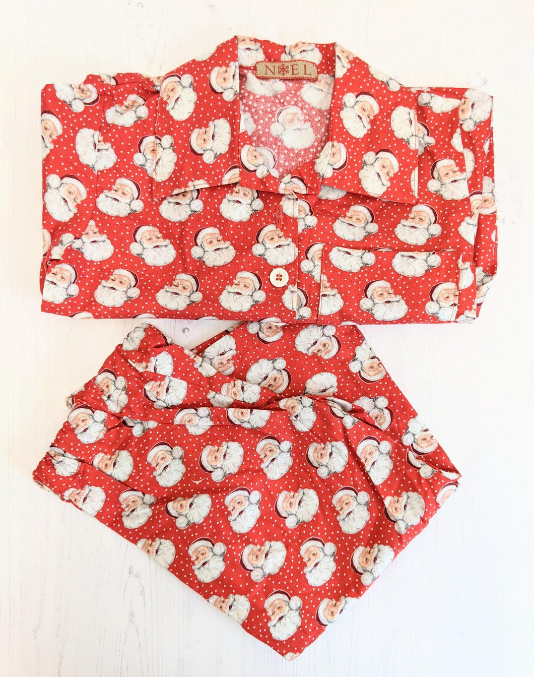 Father Christmas children's pyjamas Handmade Sample
