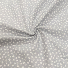 Load image into Gallery viewer, Little butterfly grey cotton fabric (wide) - 1/2 mtr
