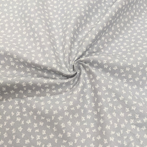 Little butterfly grey cotton fabric (wide) - 1/2 mtr