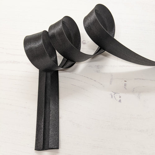 Black Satin Bias Binding- 20mm