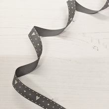 Load image into Gallery viewer, Grey Hearts Ribbon - 15mm