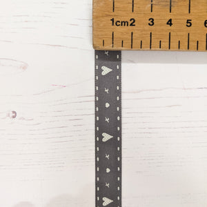 Grey Hearts Ribbon - 15mm