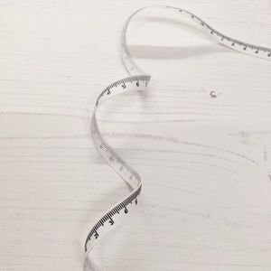 Cute Tape Measure Ribbon - 9mm - white