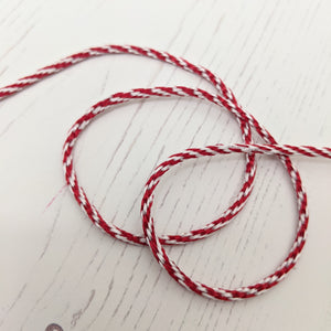 Red & white candy cane twine - 3mm