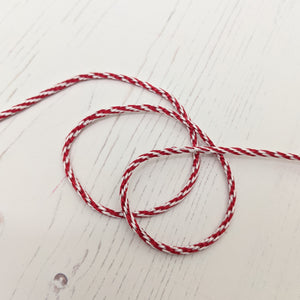 Red & white candy cane twine - 3mm