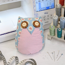 Load image into Gallery viewer, free sewing pattern owl and sewing cat