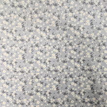 Load image into Gallery viewer, Silver grey floral cotton fabric - 1/2 metre