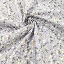 Load image into Gallery viewer, Silver grey floral cotton fabric - 1/2 metre