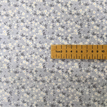 Load image into Gallery viewer, Silver grey floral cotton fabric - 1/2 metre