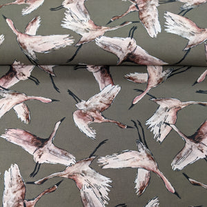 Flock of birds cotton lawn fabric - 1/2 mtr