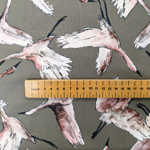 Flock of birds cotton lawn fabric - 1/2 mtr