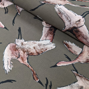 Flock of birds cotton lawn fabric - 1/2 mtr