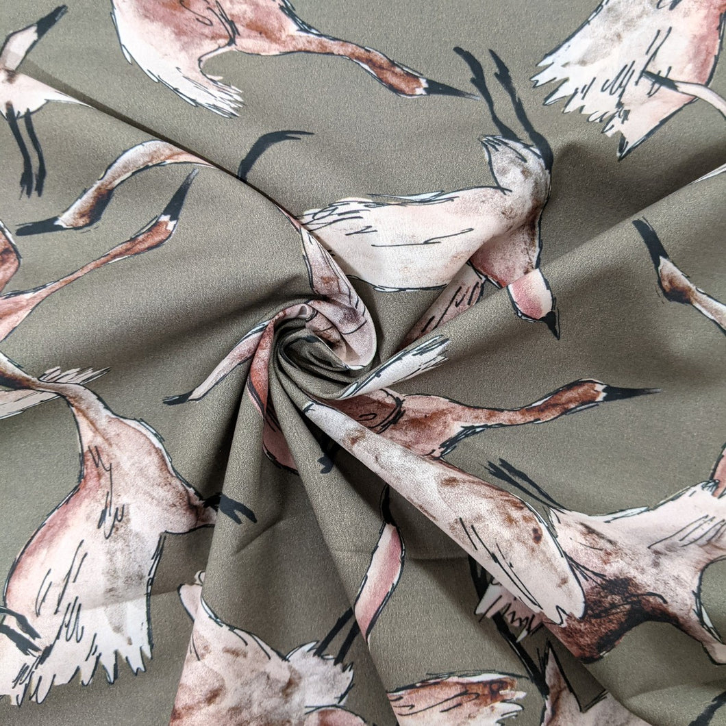 Flock of birds cotton lawn fabric - 1/2 mtr