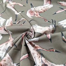 Load image into Gallery viewer, Flock of birds cotton lawn fabric - 1/2 mtr