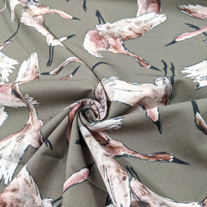 Flock of birds cotton lawn fabric - 1/2 mtr