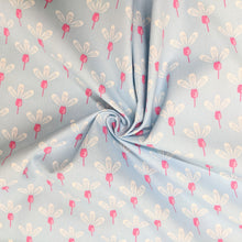 Load image into Gallery viewer, Blue and pink flowers cotton fabric (wide) - 1/2 mtr