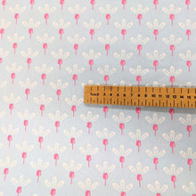 Load image into Gallery viewer, Blue and pink flowers cotton fabric (wide) - 1/2 mtr