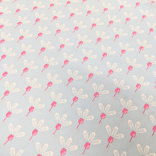Load image into Gallery viewer, Blue and pink flowers cotton fabric (wide) - 1/2 mtr