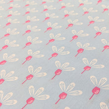 Load image into Gallery viewer, Blue and pink flowers cotton fabric (wide) - 1/2 mtr