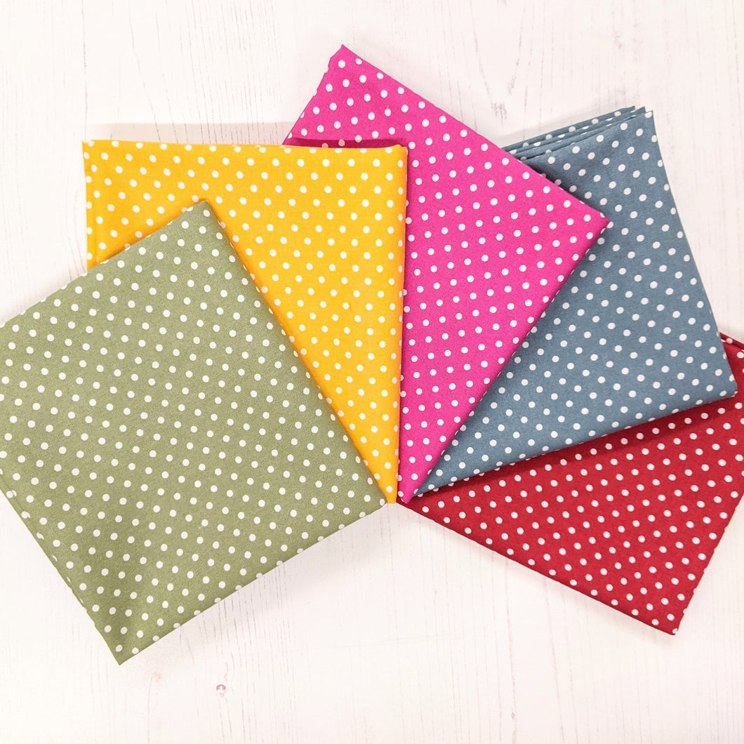 Half metre bundle 100% cotton - rainbow spots