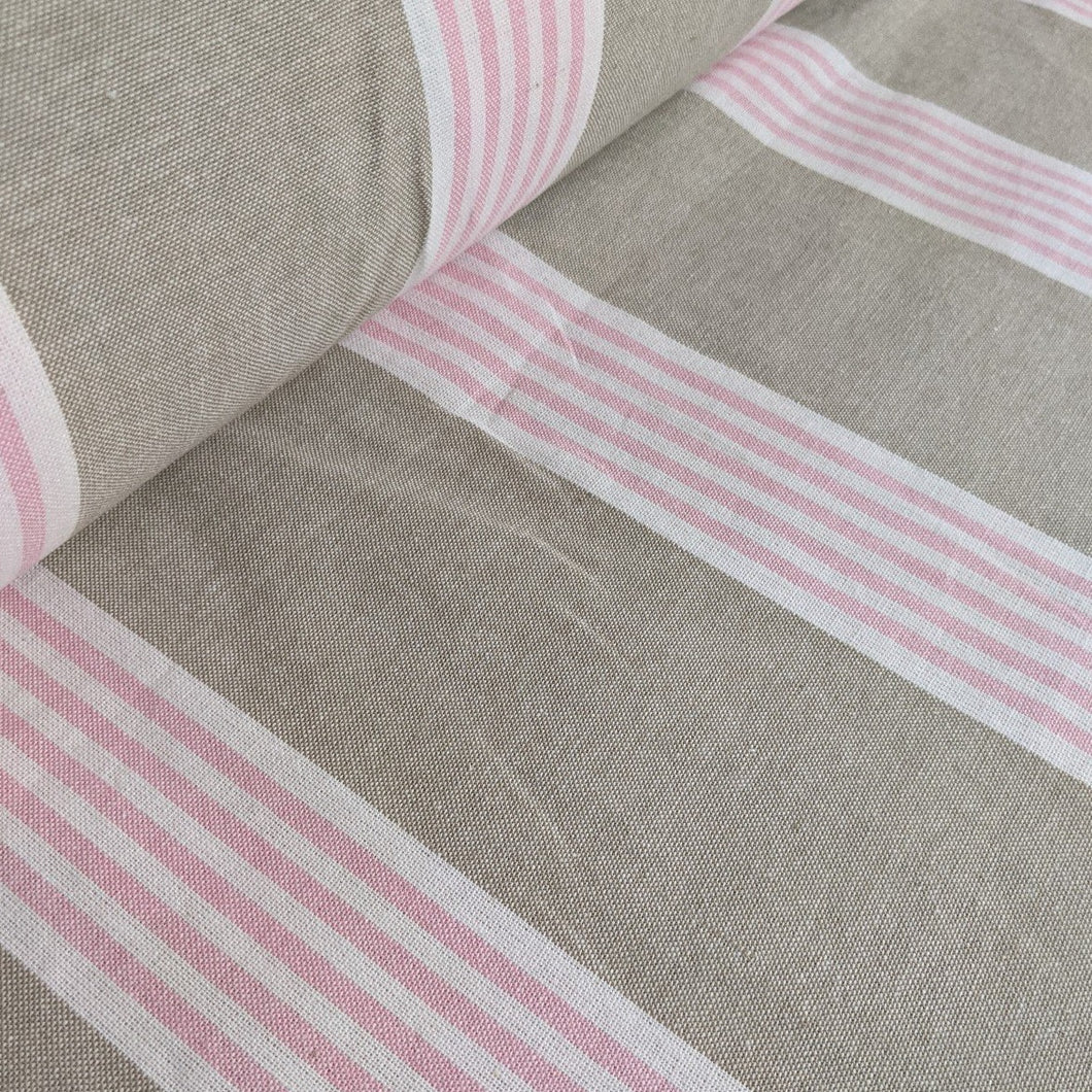 Wide Stripe Heavyweight Fabric x 1/2 metre - pink