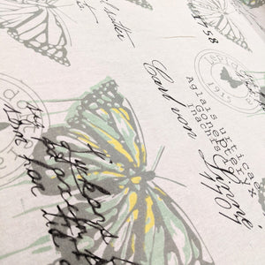 Large butterfly print hessian heavyweight fabric - 1/2mtr