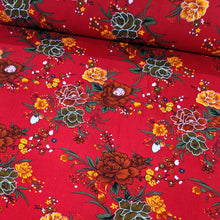 Load image into Gallery viewer, Red floral needle cord x 1/2mtr