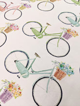 Load image into Gallery viewer, Bikes print hessian/linen heavyweight fabric - 1/2mtr
