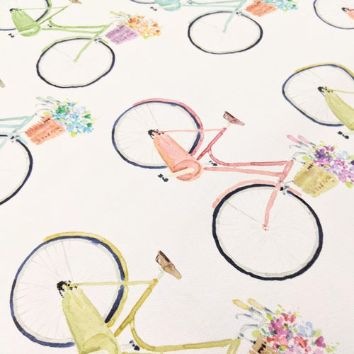Bikes print hessian/linen heavyweight fabric - 1/2mtr