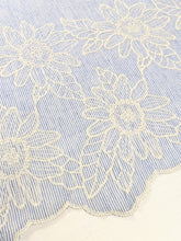Load image into Gallery viewer, Embroidered edge blue stripe fabric x 1/2mtr