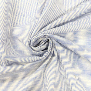 Embroidered edge blue stripe fabric x 1/2mtr