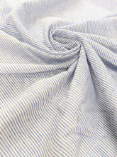 Load image into Gallery viewer, Embroidered edge blue stripe fabric x 1/2mtr