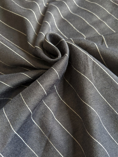 Fabric Remnant - grey pinstripe jersey - 55cms