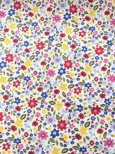 Spring ditsy floral cotton fabric - 1/2 metre - blue