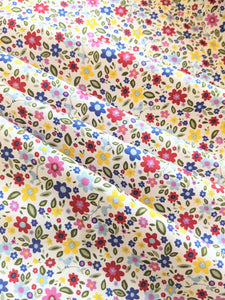 Spring ditsy floral cotton fabric - 1/2 metre - blue