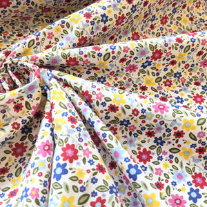 Spring ditsy floral cotton fabric - 1/2 metre - blue