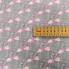 Load image into Gallery viewer, Flamingo hessian heavyweight fabric - 1/2mtr