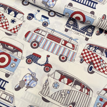 Load image into Gallery viewer, Campervan cotton fabric (wide) - 1/2 mtr