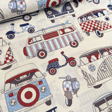 Load image into Gallery viewer, Campervan cotton fabric (wide) - 1/2 mtr