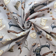 Load image into Gallery viewer, Grey - crafty heavyweight cotton fabric - 1/2mtr