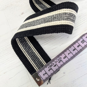 Strapping Black and Grey Stripe - 38mm